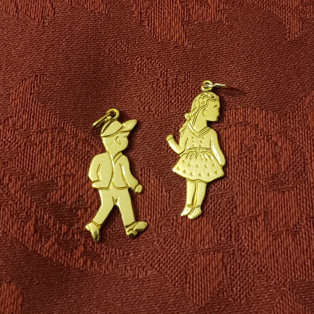 Mcm Sterling Boy And Girl Charms 30$